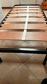 Rete a doghe singola 80x190 cm in metallo e legno