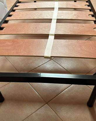 Rete a doghe singola 80x190 cm in metallo e legno