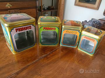 Set 4 Scatole in Latta FIORUCCI Vintage Anni '70