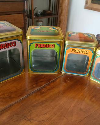 Set 4 Scatole in Latta FIORUCCI Vintage Anni '70