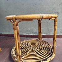 Tavolino in vimini vintage anni 70