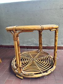 Tavolino in vimini vintage anni 70
