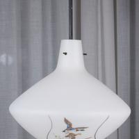 Lampadario Stilnovo vetro opalino anni '50 MCM