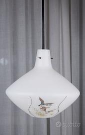 Lampadario Stilnovo vetro opalino anni '50 MCM