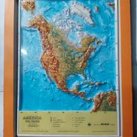 Cartina a rilievo   America  del  nord