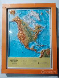 Cartina a rilievo   America  del  nord