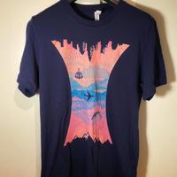 T-shirt "Tramonto su lago e montagne"