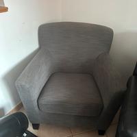 Poltrona Ikea grigio tortora in cotone