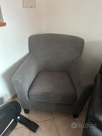 Poltrona Ikea grigio tortora in cotone