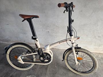 Bici richiudibile uni sex B-TWIN color panna lucid