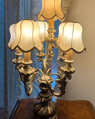 Lampada da Tavolo Candelabro Vintage a 6 Luci