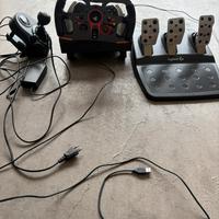 Set logitec volante pedaliera