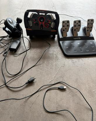 Set logitec volante pedaliera