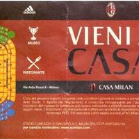 Vecchio biglietto partita calcio Milan vs Perugia
