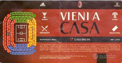 Vecchio biglietto partita calcio Milan vs Perugia