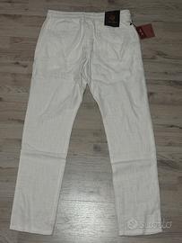 Pantaloni lino loro piana bianchi chino