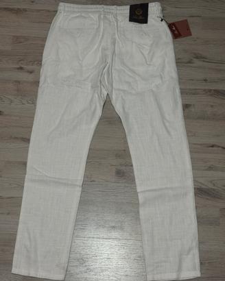 Pantaloni lino loro piana bianchi chino