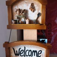 Quadretto welcome da appendere con catenella 