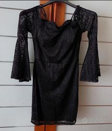 Abito Nuovo Nero in Pizzo Boutique Italiana Tg. S