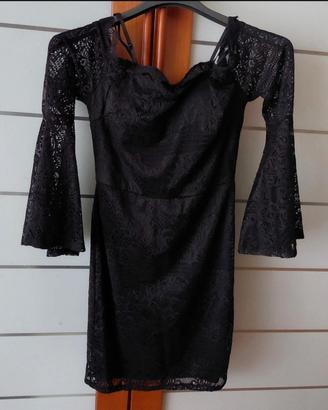 Abito Nuovo Nero in Pizzo Boutique Italiana Tg. S