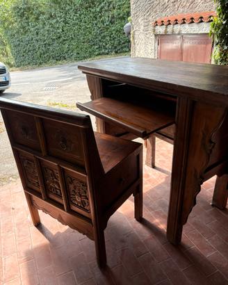 Scrivania legno massiccio stile vietnamita
