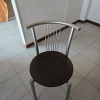 sedie con seduta in wenge e ferro calligaris 
