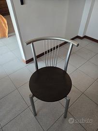 sedie con seduta in wenge e ferro calligaris 