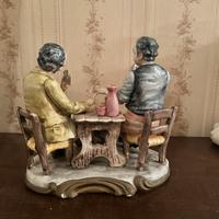 Statuetta Capodimonte giocatori di carte