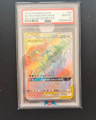 Pokemon Moltres Zapdos Articuno GX PSA 10 POP13