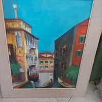 Dipinto su tela scorcio laguna veneziana (54x45)
