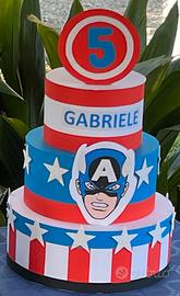 Torta finta Captain America