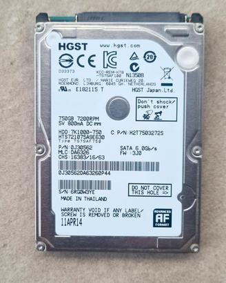 Hard Disk HGST 750Gb Sata III HTS721075A9E630 32Mb