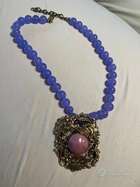 Collana lilla con pendente