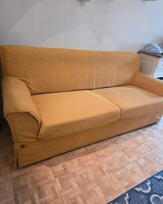 DIVANO LETTO A 3 POSTI IN TESSUTO SFODERABILE