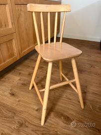 Sedia alta in legno per bambini 