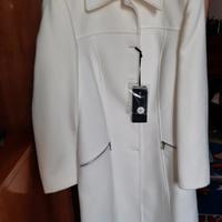 cappotto bianco in pura lana vergine tg 42 slim