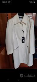 cappotto bianco in pura lana vergine tg 42 slim
