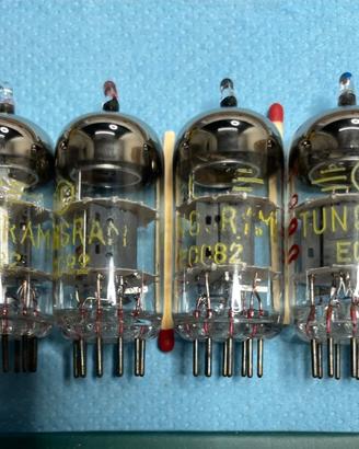 4x valvole NOS TUNGSRAM ECC82 testate Funke W19