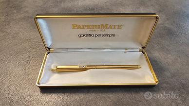 Penna sfera Vintage PaperMate Gold Execut '80 Dorè