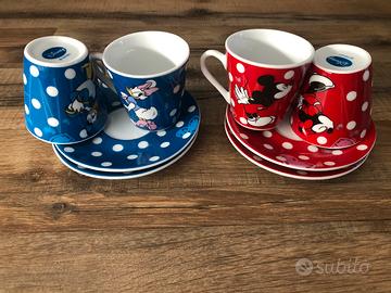 Set 4 tazzine con piattini disney