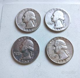 **6x Usa Quarter Dollaro argento 1936-1964**