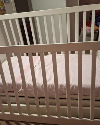 Lettino IKEA STUVA bianco con cassetti + Materasso
