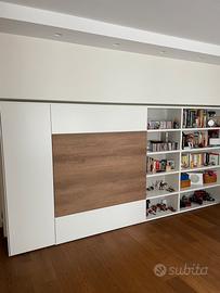 Libreria - porta tv con pannello a scomparsa