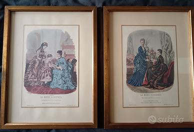 Coppia di stampe moda del 1800_La mode illustrée