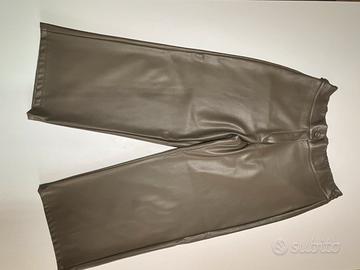 Pantalone donna eco-pelle verde
