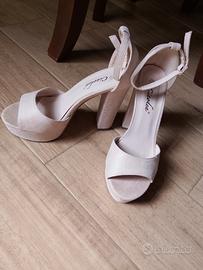 scarpe di velluto rosa antico 