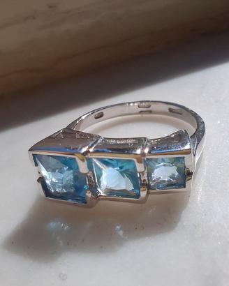 Anello Argento 925 e Topazi 