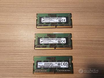 12 gb RAM laptop sodimm DDR4 Samsung e Micron