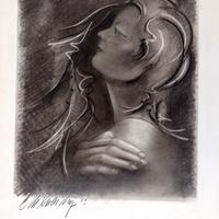 disegno a matita e carboncino di L. Mi. Triciani