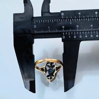 anello d'oro e argento con zaffiro 